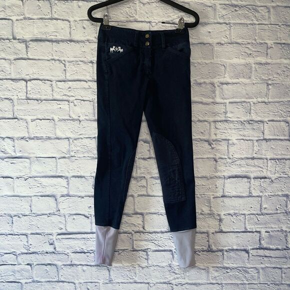 equine couture Pants - Women’s Size 24 Navy Equine Couture Knee Patch Horseback Riding Breeches.